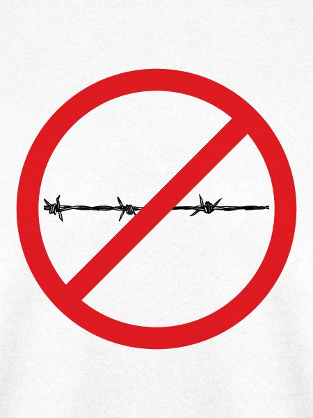 Stacheldraht/Grenzziehung verboten