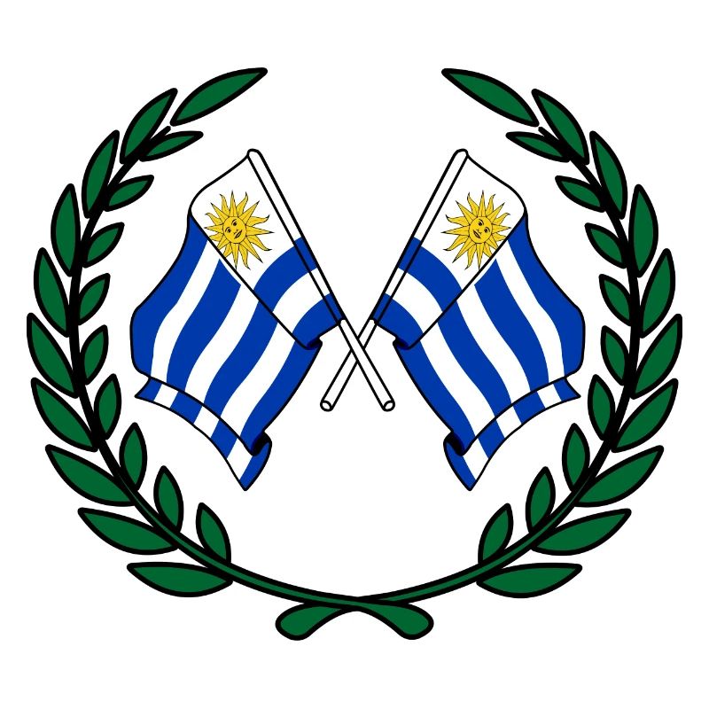 Drapeaux de l’Uruguay en couronne de laurier
