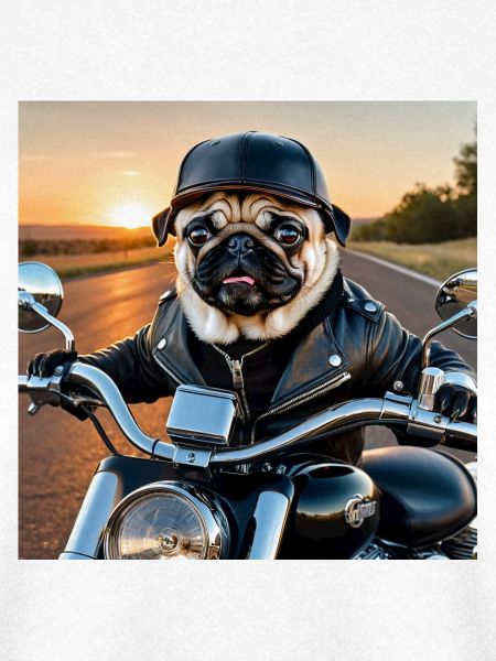 Hunde-Biker im Lederjacke Stil