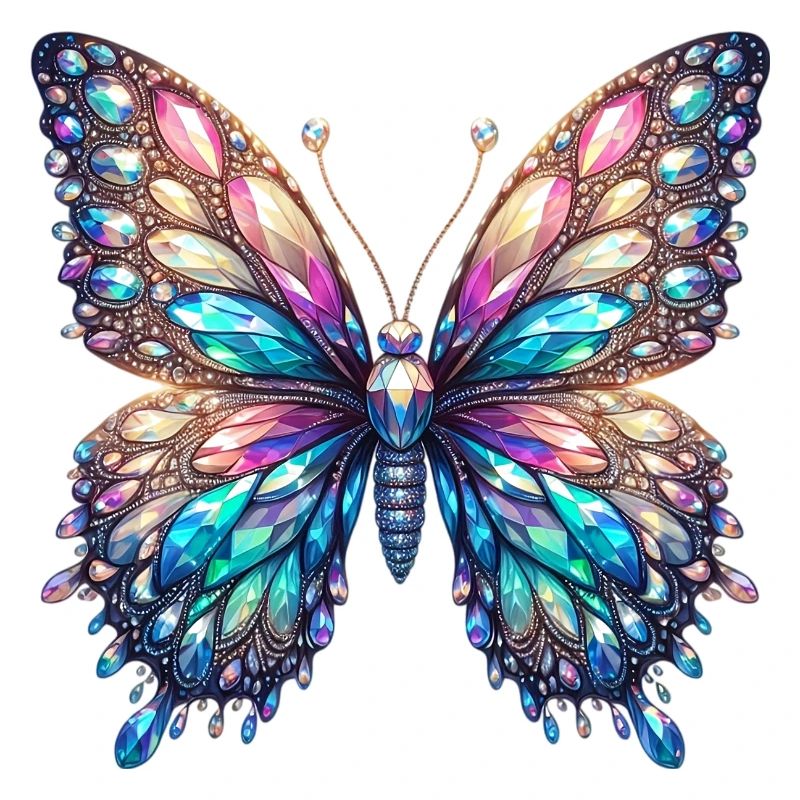Butterfly, Diamond, Diamonds, Crystals, Crystal