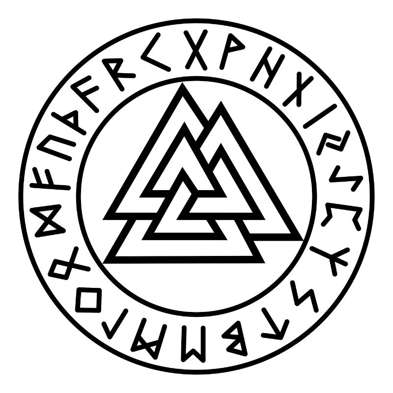 Valknut schwarzer Runenkreis