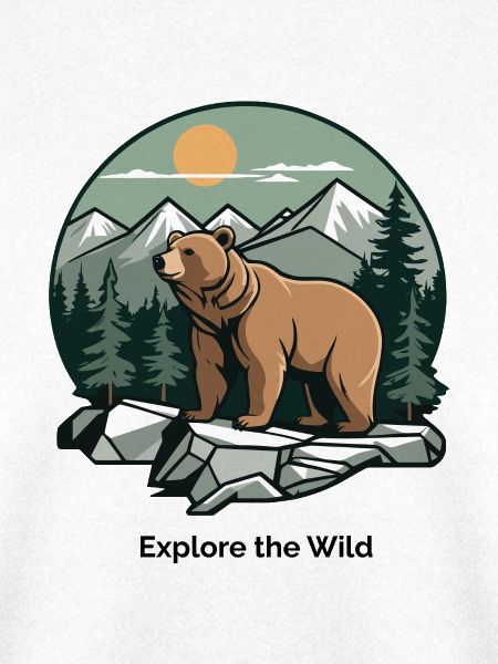Bär in Berglandschaft Logo