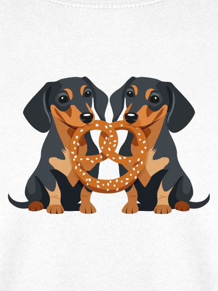 Dachshunde mit Brezel