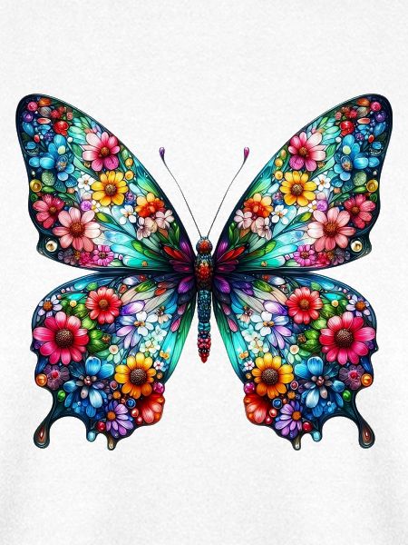 Schmetterling mit Blumen verziert