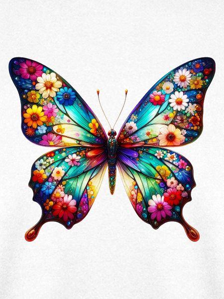 Schmetterling mit Blumen verziert