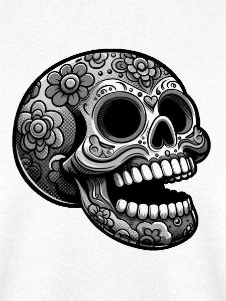 Blumen-Totenkopf Design