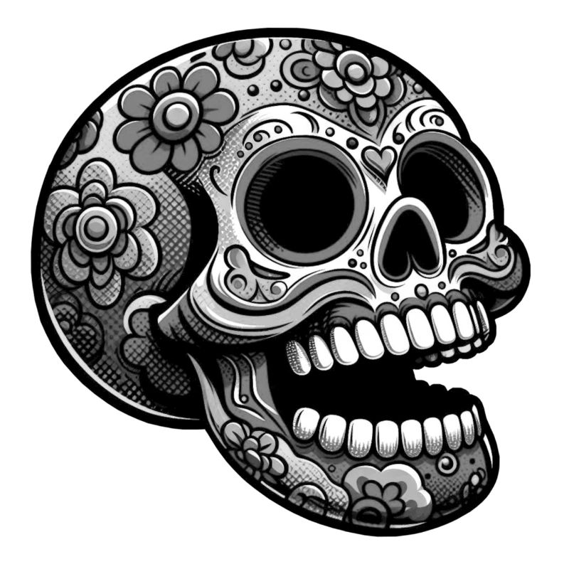 Blumen-Totenkopf Design
