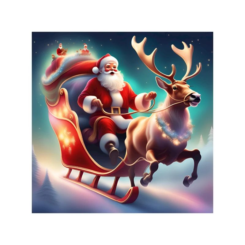 Weihnachtsmann, Schlitten, Weihnachtsposter