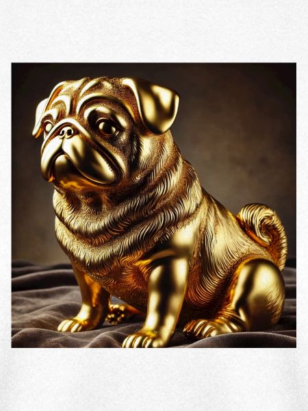 Goldener Pug Skulptur