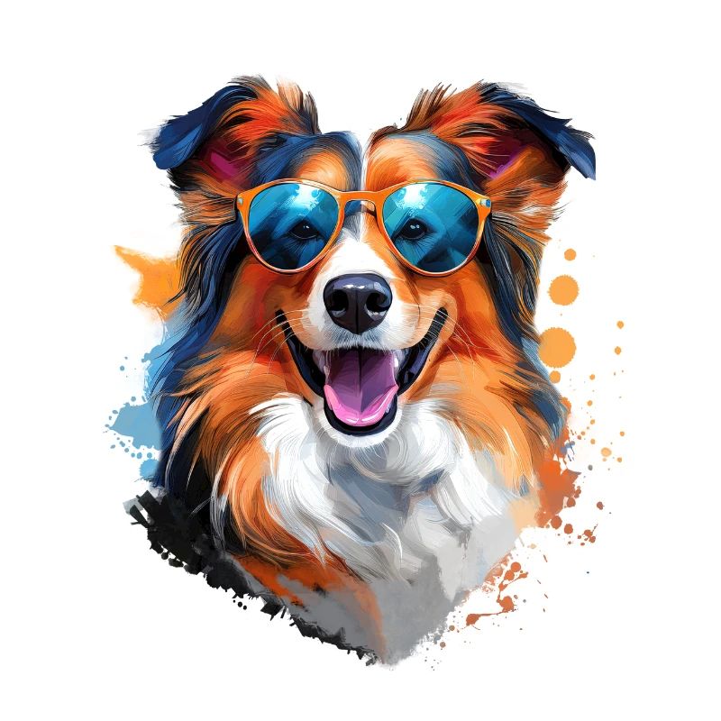 Sheltie mit Sonnenbrille