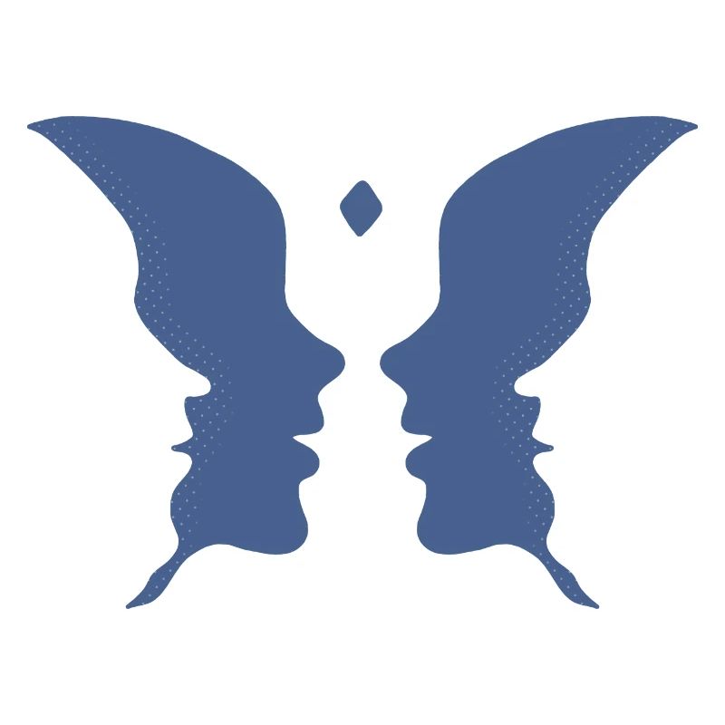 Küssende Gesichter oder ein Schmetterling