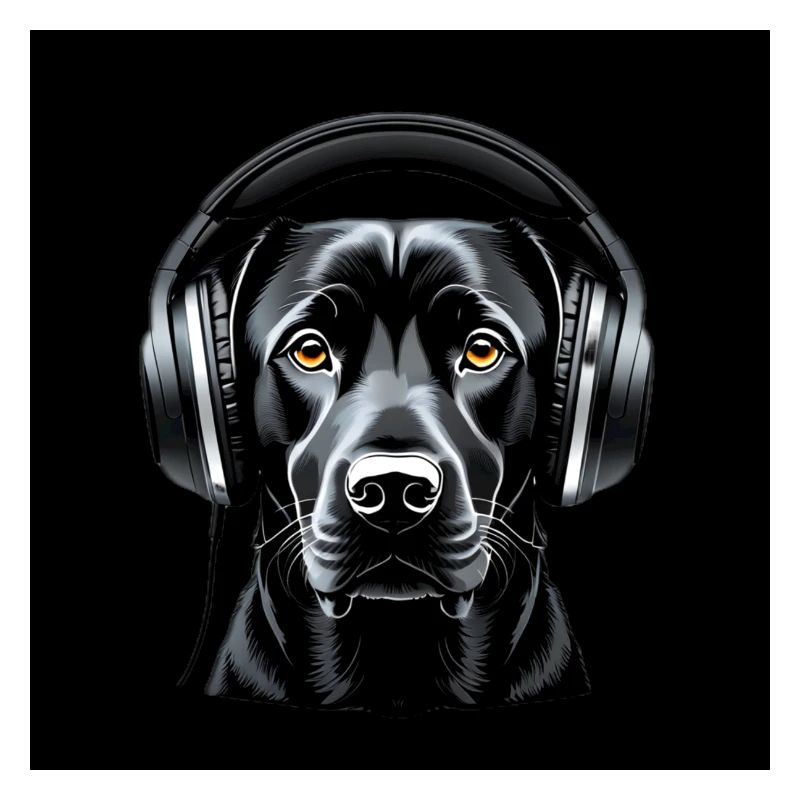 Labrador mit Kopfhörern Kunstmotiv