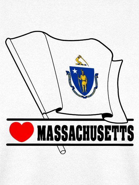 Flagge Massachusetts Herz MASSACHUSETTS