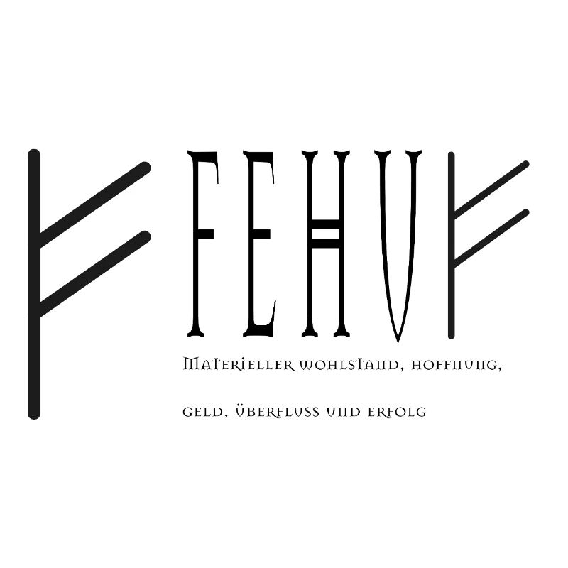 Fehu Schriftzug Design schwarz