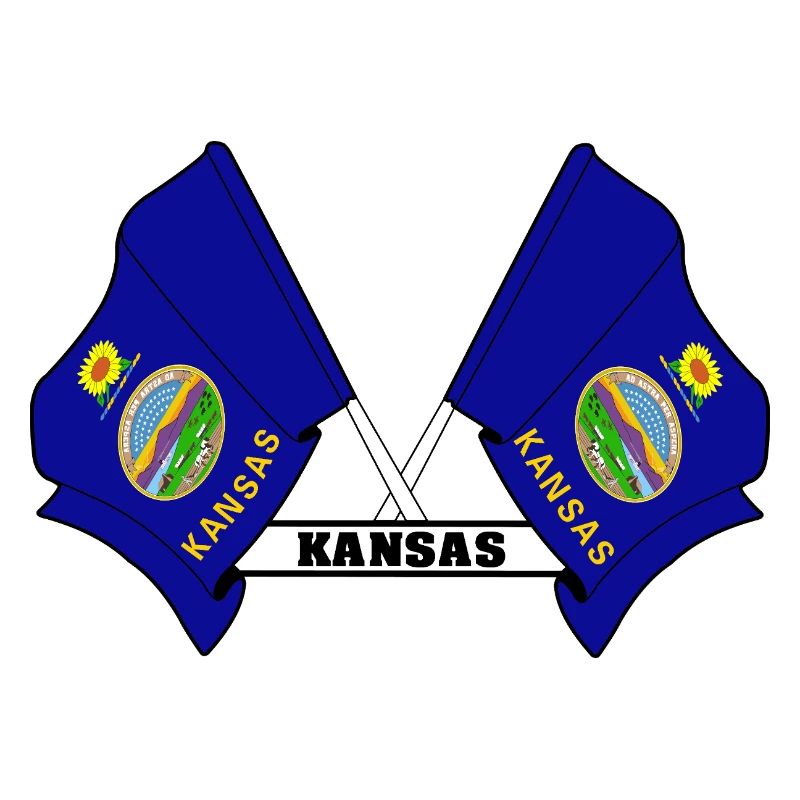 Deux drapeaux texte KANSAS