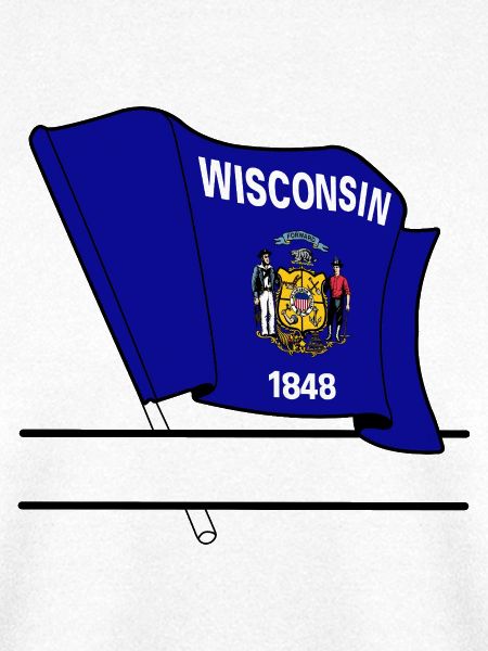 Flagge Wisconsin Textbanner