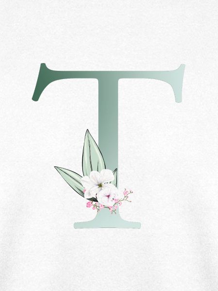 T Monogram, Floral, Personalizable