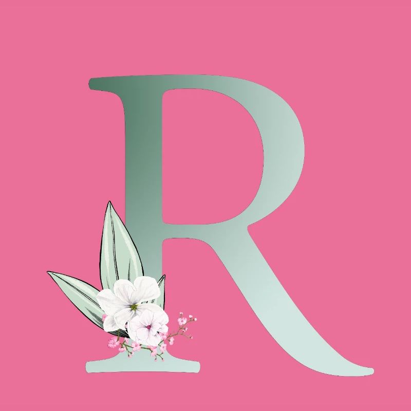 R Monogram, Floral, Personnalisable