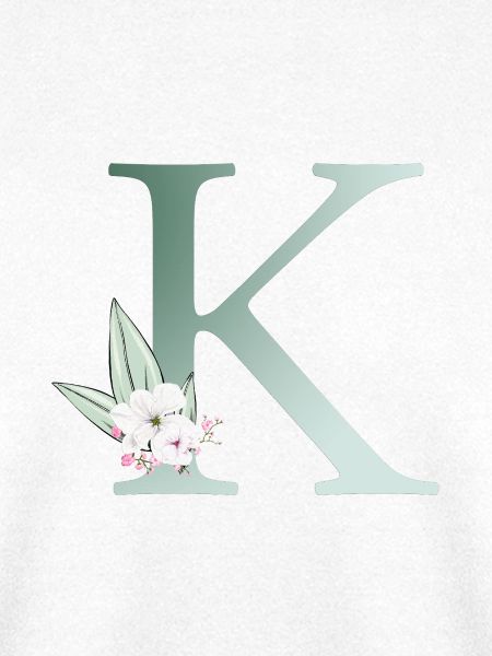 K Monogramm, Floral, personalisierbar