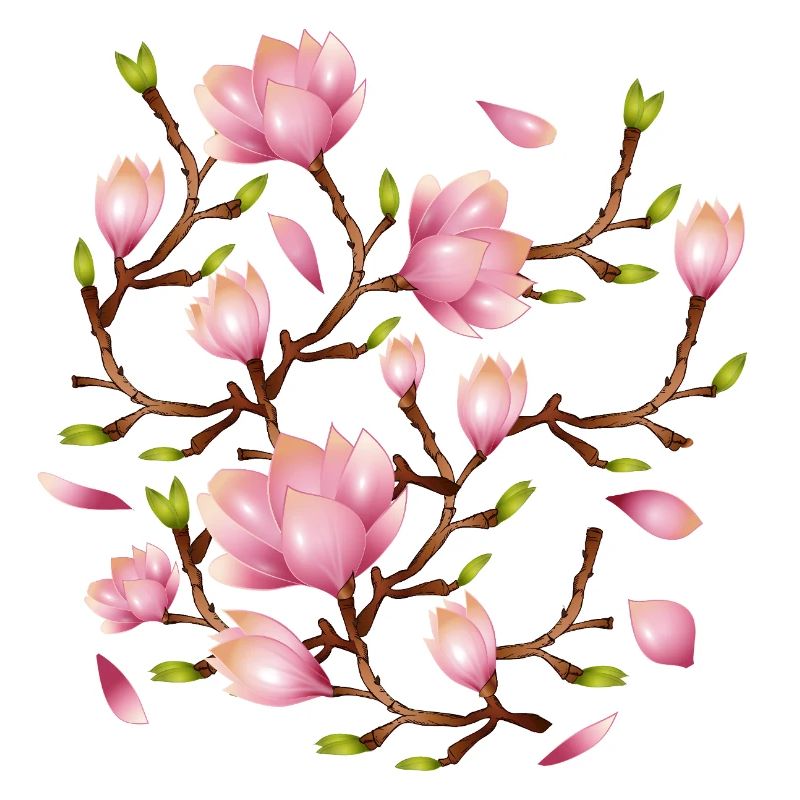 Illustration de fleurs exotiques de magnolia