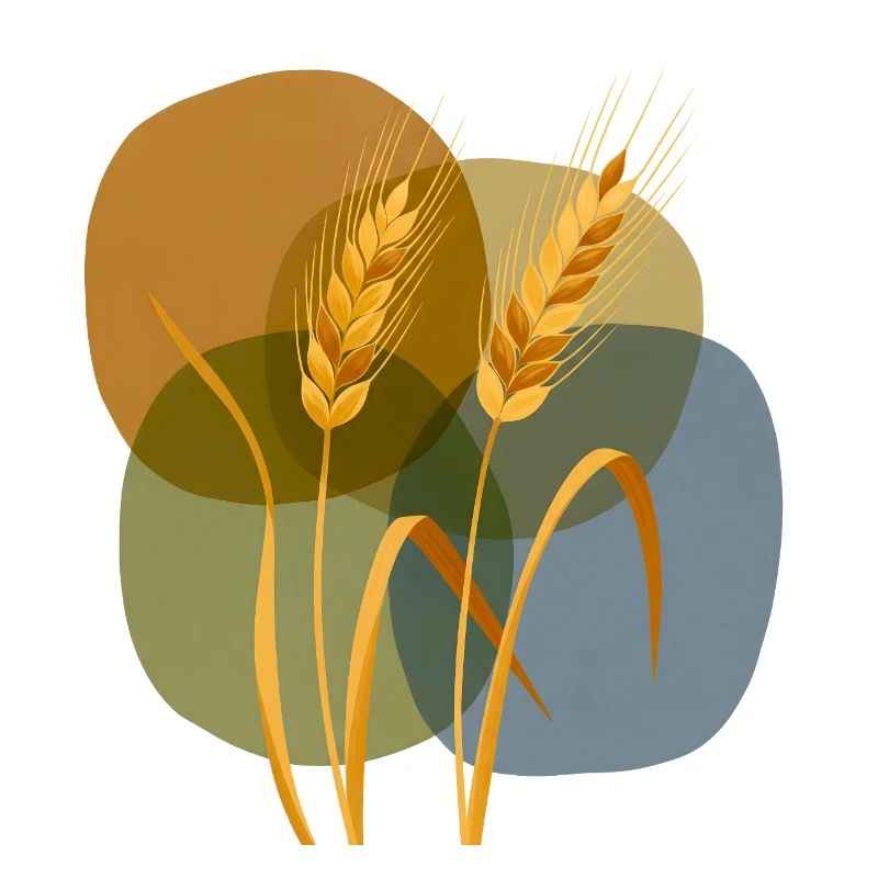 Golden grain pattern on pastel background