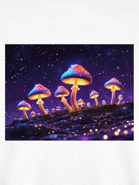 Leuchtende Pilzmotive im Neonstil