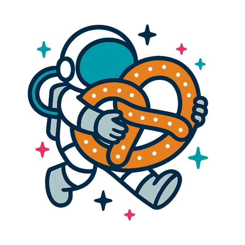 Astronaut mit Brezel