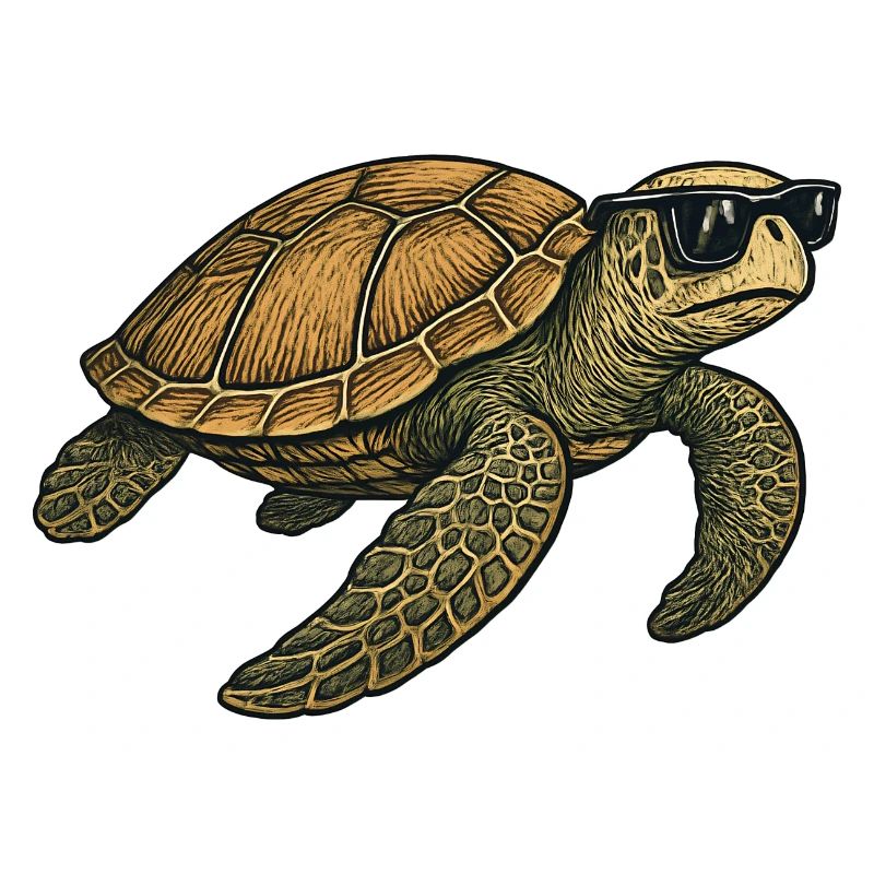 Schildkröte mit Sunglasses für Freizeitmode