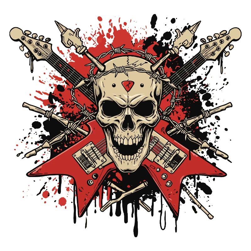 Rock Skull Electric Guitar Design