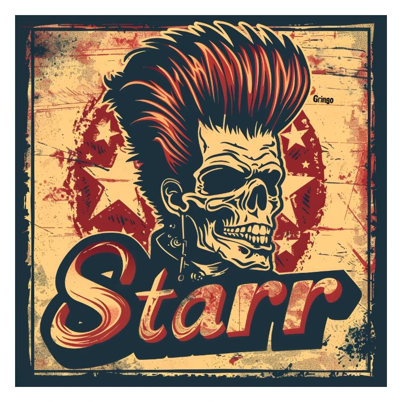 Punkrock-Stil Schädel Illustration