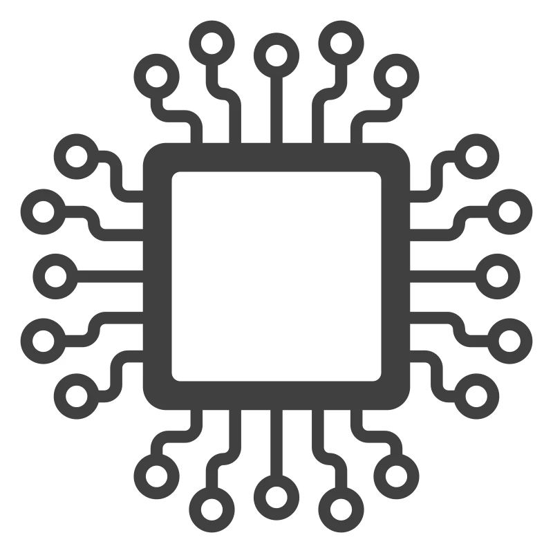 Mikrochip-Schaltkreis-Symbol-Logo