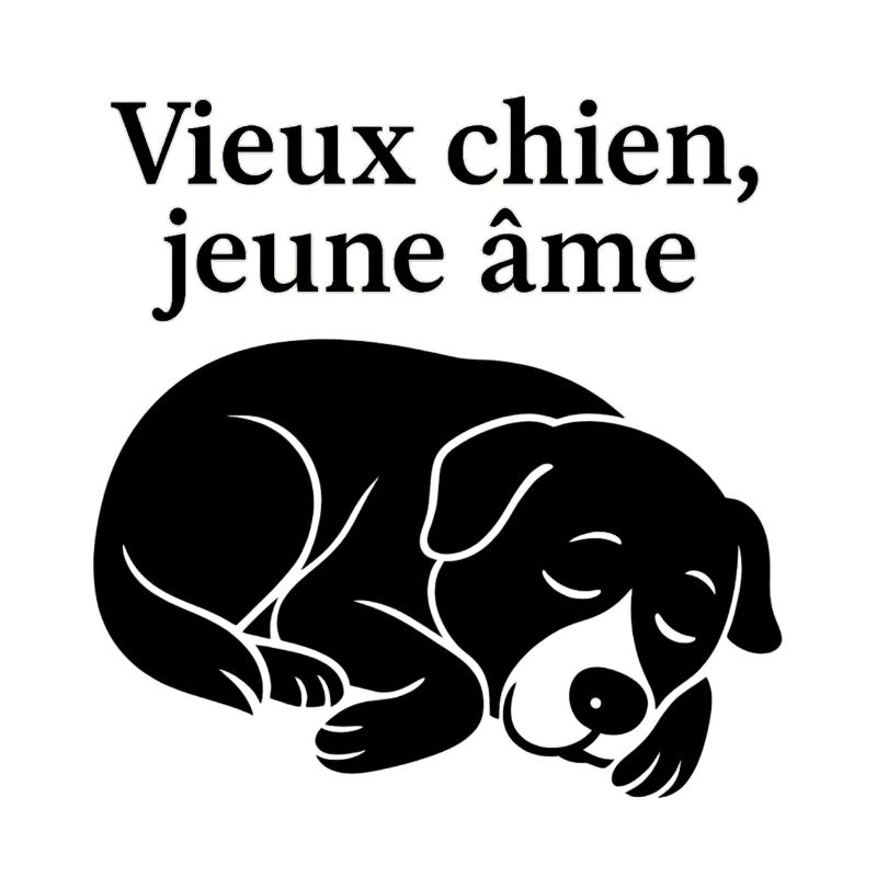 Alter Hund, Junge Seele Illustration
