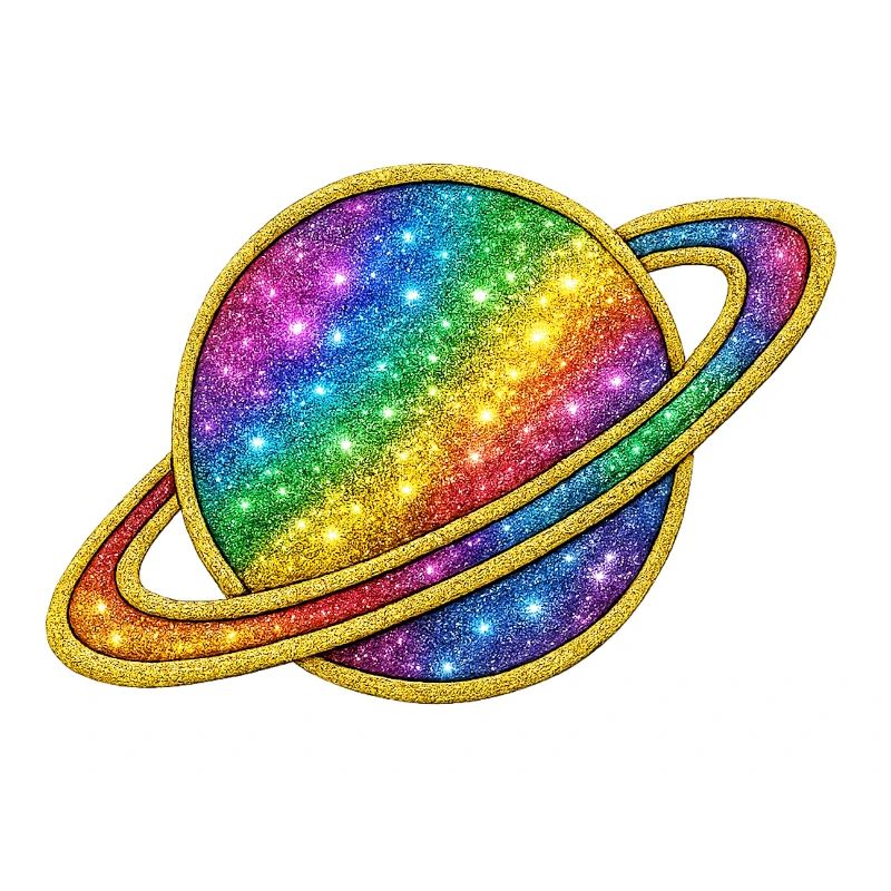 Glitzerndes Regenbogen-Galaxie-Design