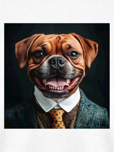 Elegant gekleideter Hund im Business-Anzug