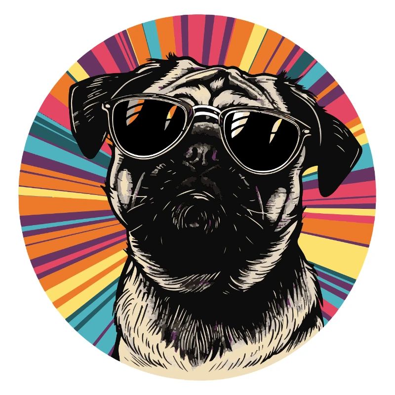 Lässiger Hund mit Sonnenbrille 