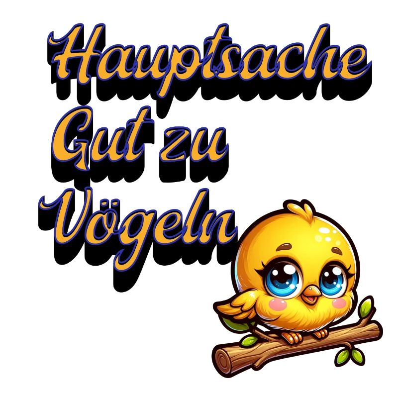 Niedliches Vogel-Motiv mit Spruch