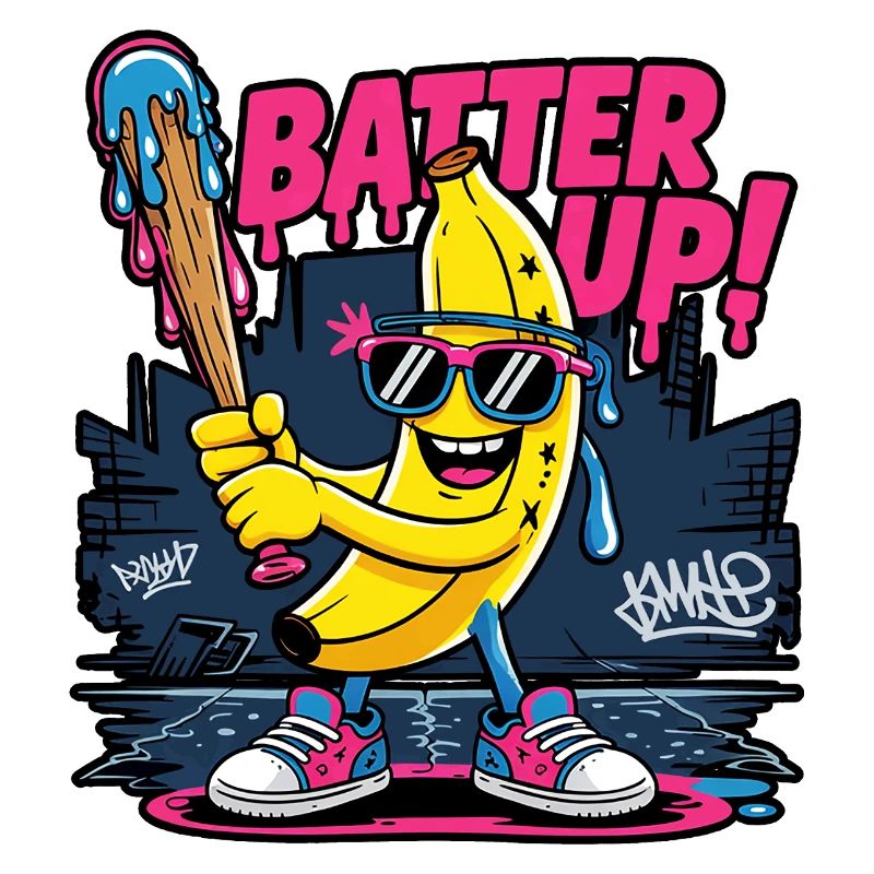 Cool Banana Baseball Neon Style