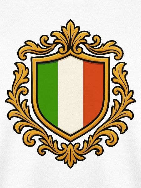 Italien Flagge im Barockrahmen