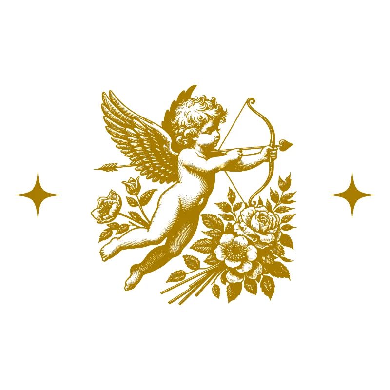 Cupid Doré et Fleurs