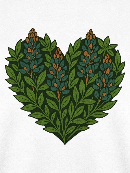 Botanisches Herz Blätter Motiv