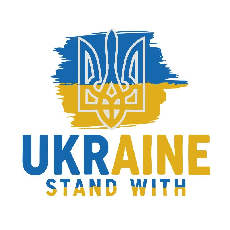 Ukrainische Flagge Emblem Ständer mit