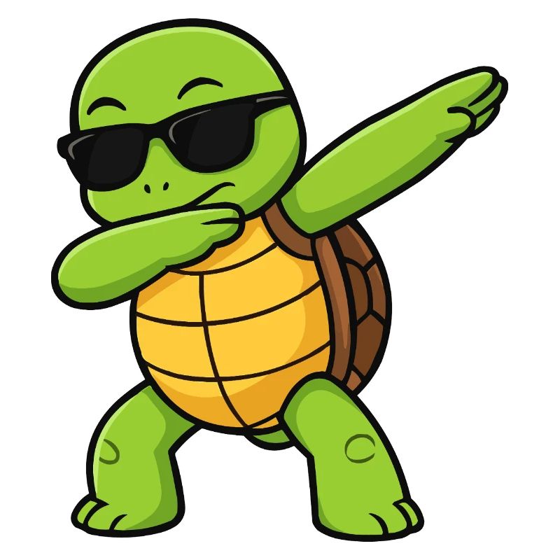 Dab Turtle mit Sonnenbrille