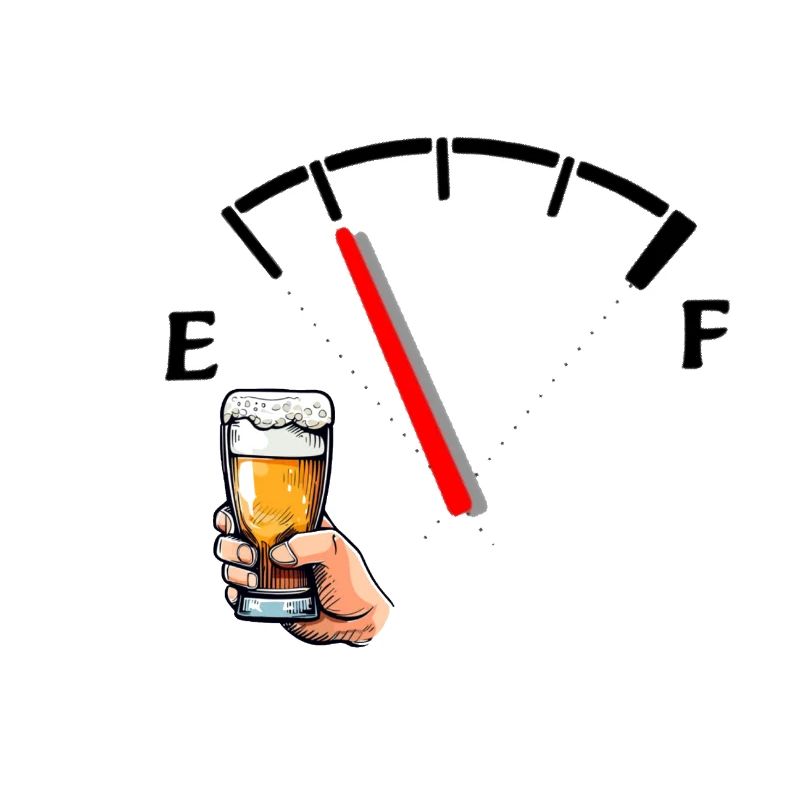 Bier und Panzeranzeige Karikatur