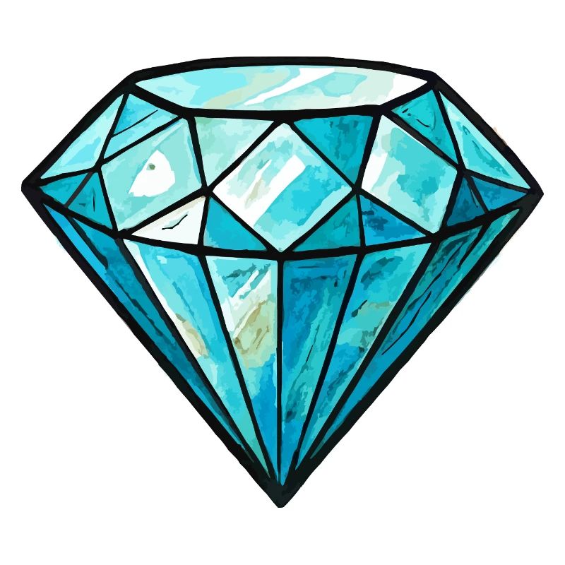 Wasserfarben Kristalldiamant