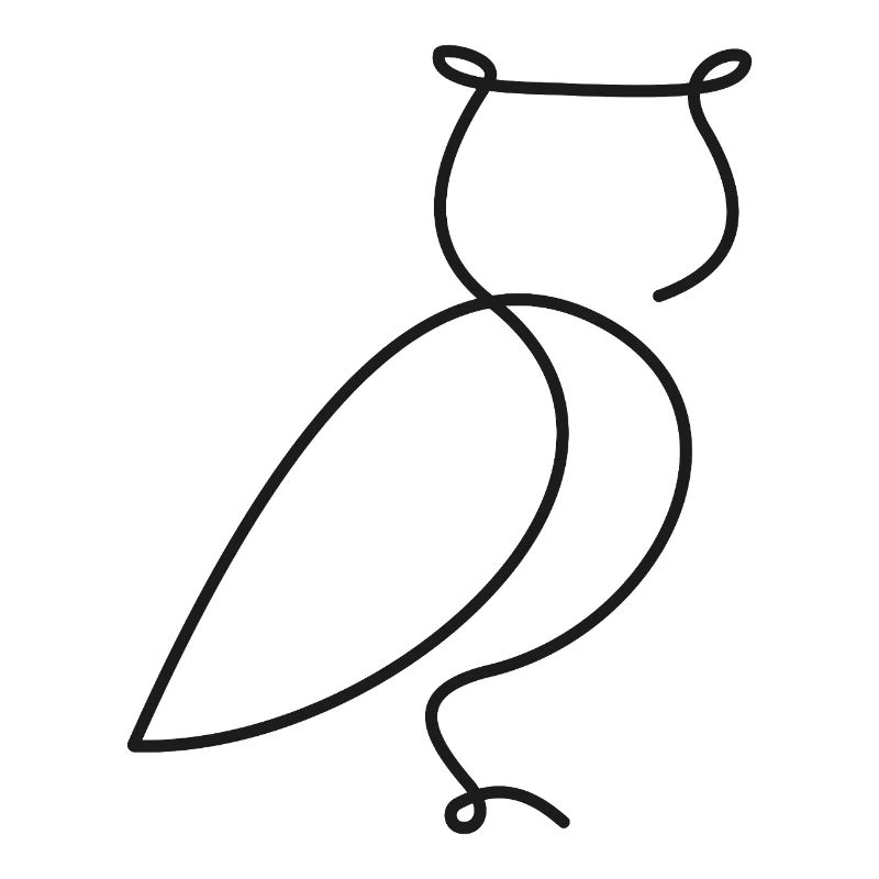 Eule Skizze – stilvolles Vogelmotiv