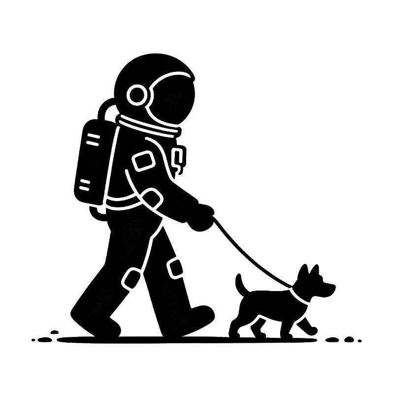 Astronaut Hundespaziergang