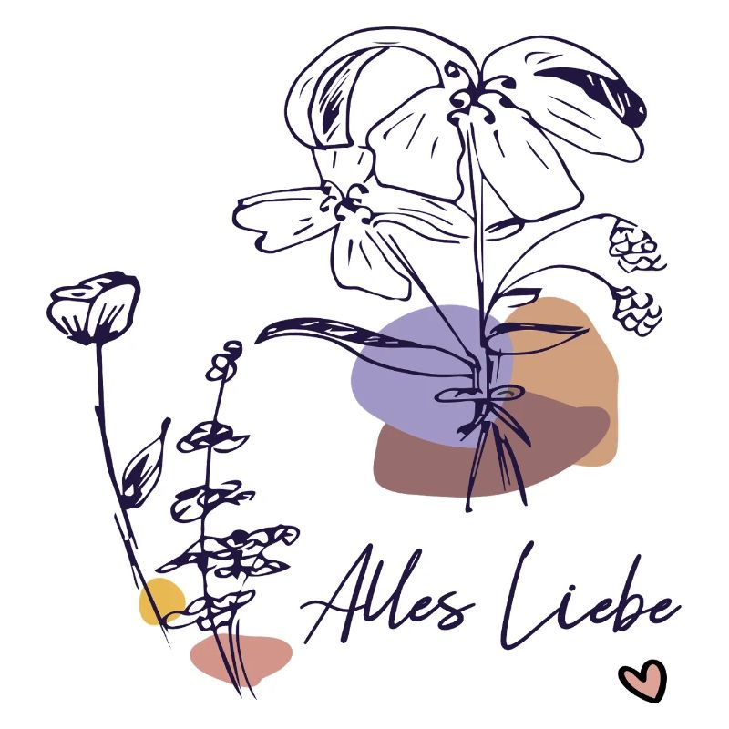 Alles Liebe mit Blumenstrauß