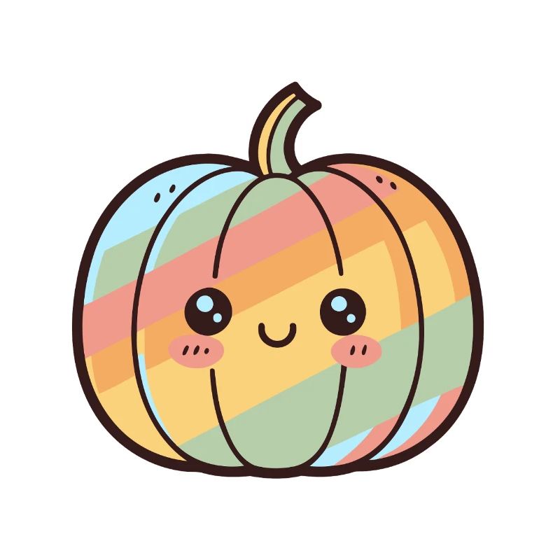 Kawaii Regenbogen Kürbis