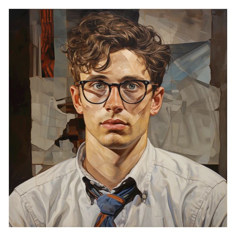 Geometrisches Porträt Brille