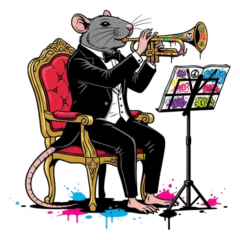Jazzrat im Smoking Trompete
